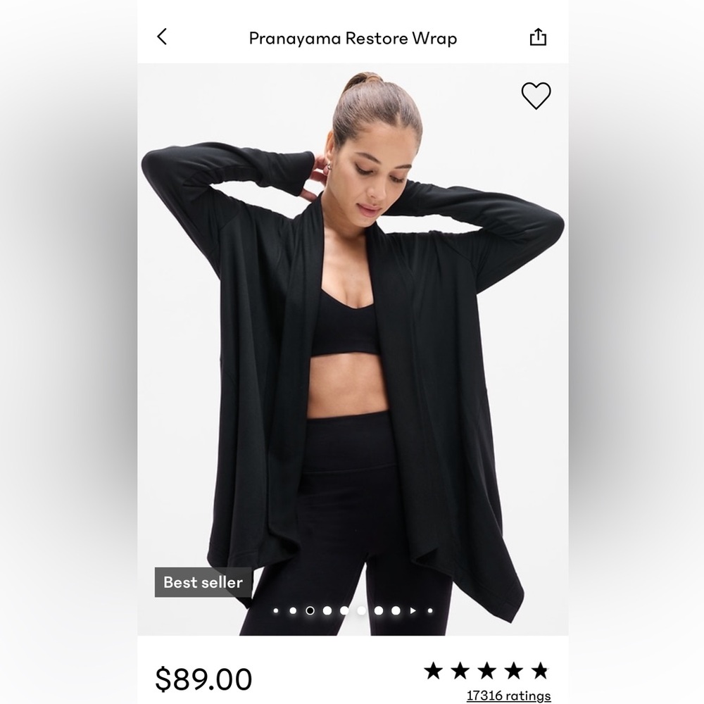 Athleta Black Pranayama Restore Wrap